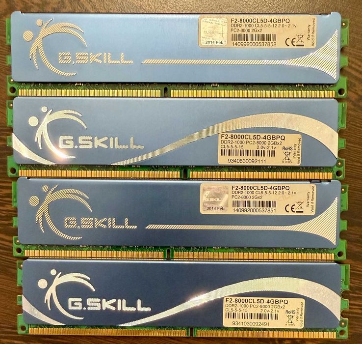 RAM 8GB 4x2gb G.SKILL Performance DDR2 1000Mhz