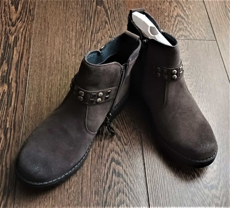 Botine IGI&CO din piele cu catarame si tinte, maro, marimea 35