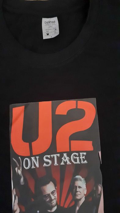 тениска Ю ТУ,  U 2 on stage, черна, 160 грама плътен памук, чисто нова