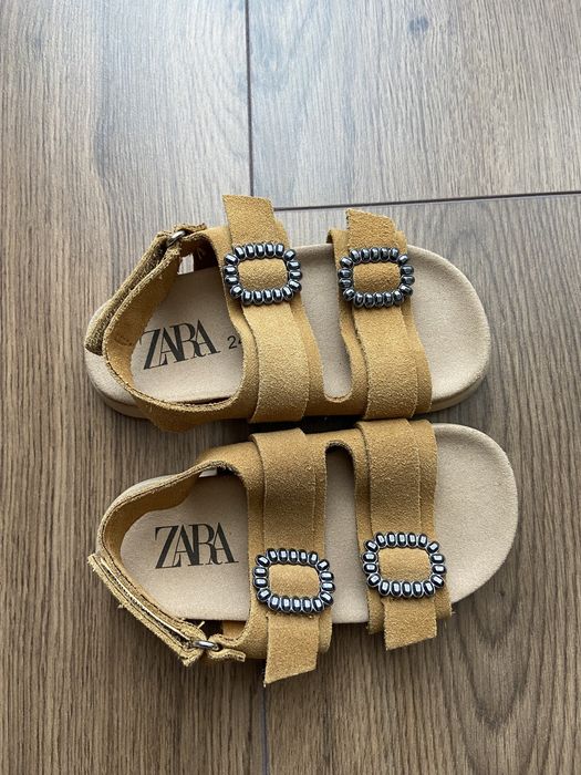 Sandale fete din piele naturala Zara, nr 24.