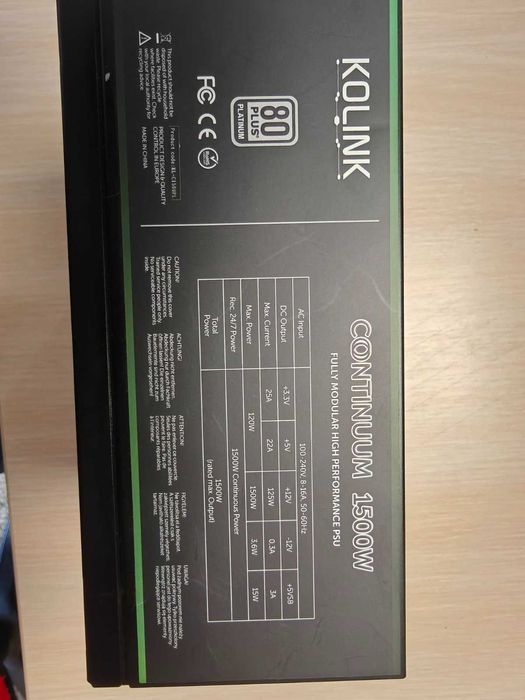Компютърно захранване Kolink Continuum 1500W Platinum
