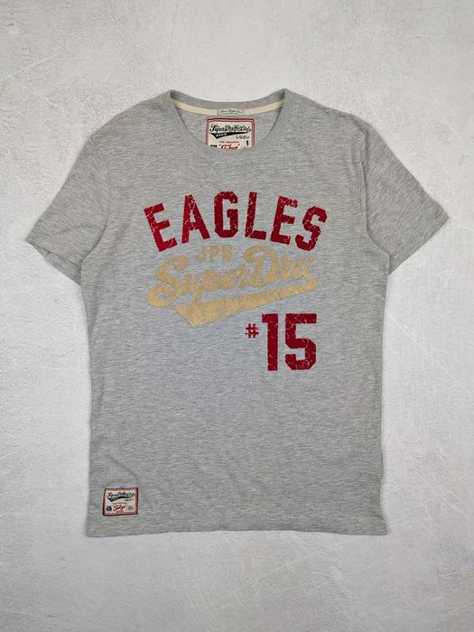Tricou Superdry Lean Eagle Vintage Grey Graphic 3D Puff Print Mărimea M / L