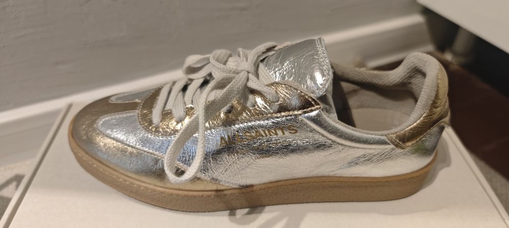 Нови кожени маратонки AllSaints Thelma Metallic Sneaker 38
