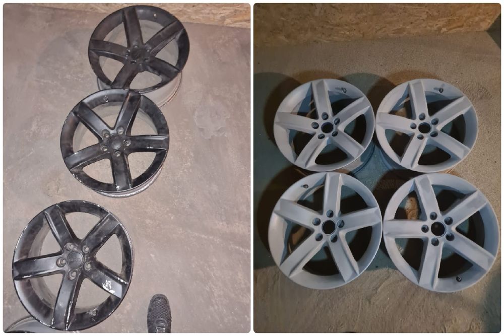 Sablare si vopsire in camp electrostatic