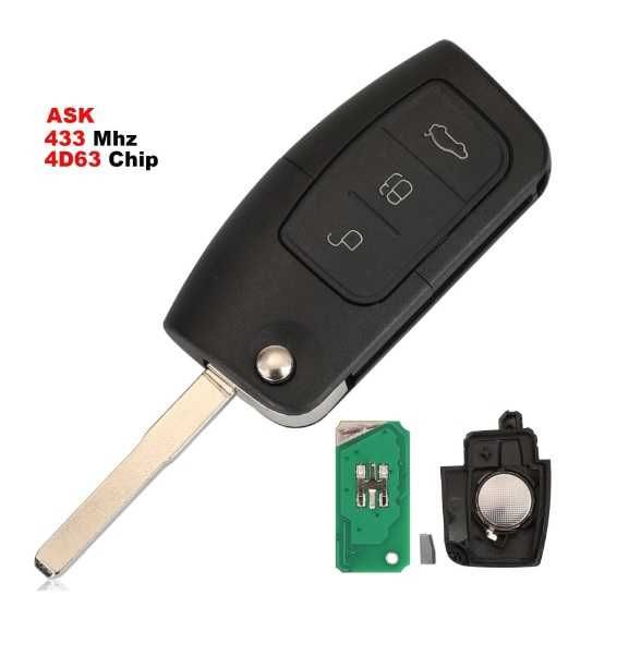 Nou! Cheie completa Ford Mondeo Focus Galaxy Fiesta 3 butoane 433MHz