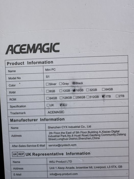 NOU - Mini PC Acemagic S1 - Intel N95 - 16GB DDR4 - 1TB SSD M.2