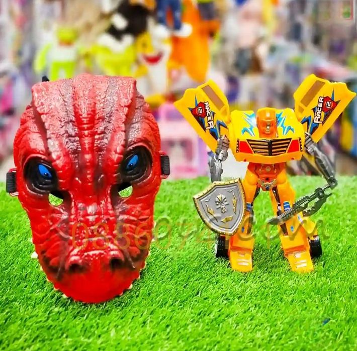 Детска робо кола Трансформърс + Маска Динозавър