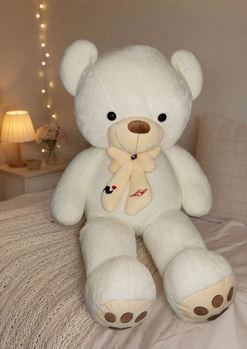 Большой белый плюшевый мишка Teddy Bear | Мягкая игрушка