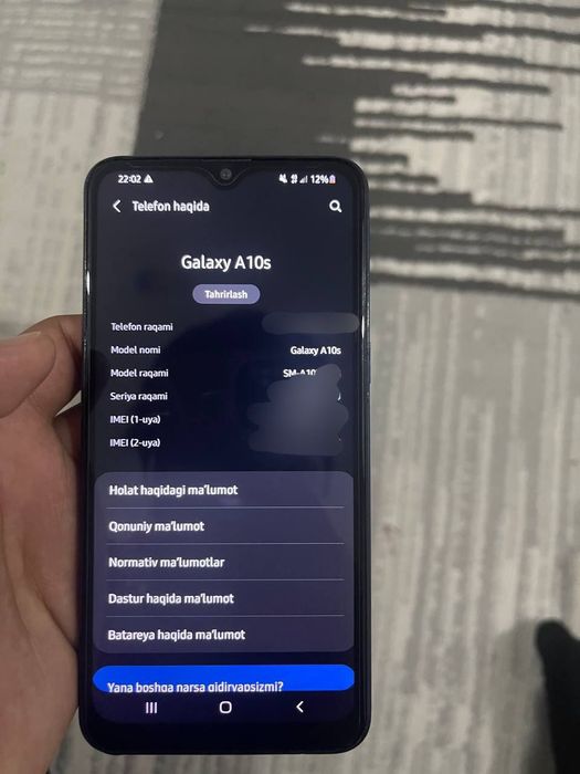 SAMSUNG galaxy a 10 s