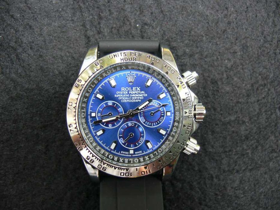 CEAS TIP R.O.L.EX Daytona Silver&Blue Silicone Edition NOU Albastru !!