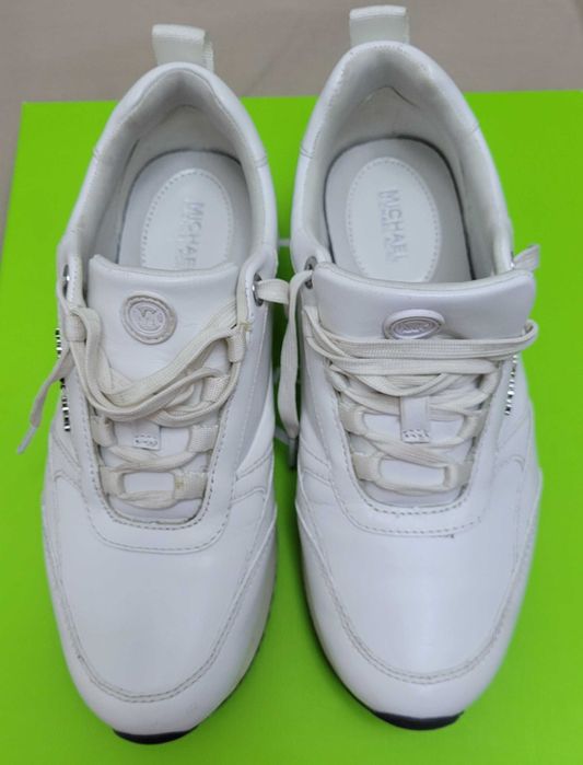 Дамски кожени маратонки Michael Kors Allie Stride, бели, US 6.5