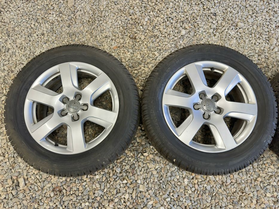 Оригинални 17 джанти от Audi 5x112 Et25, 7J със зимни гуми 235/55 Dunlop