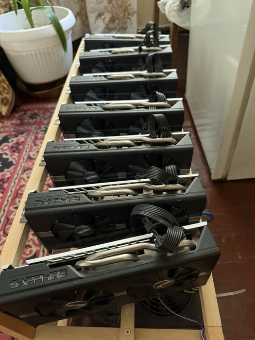 Продава се mining rig с 7 видеокарти