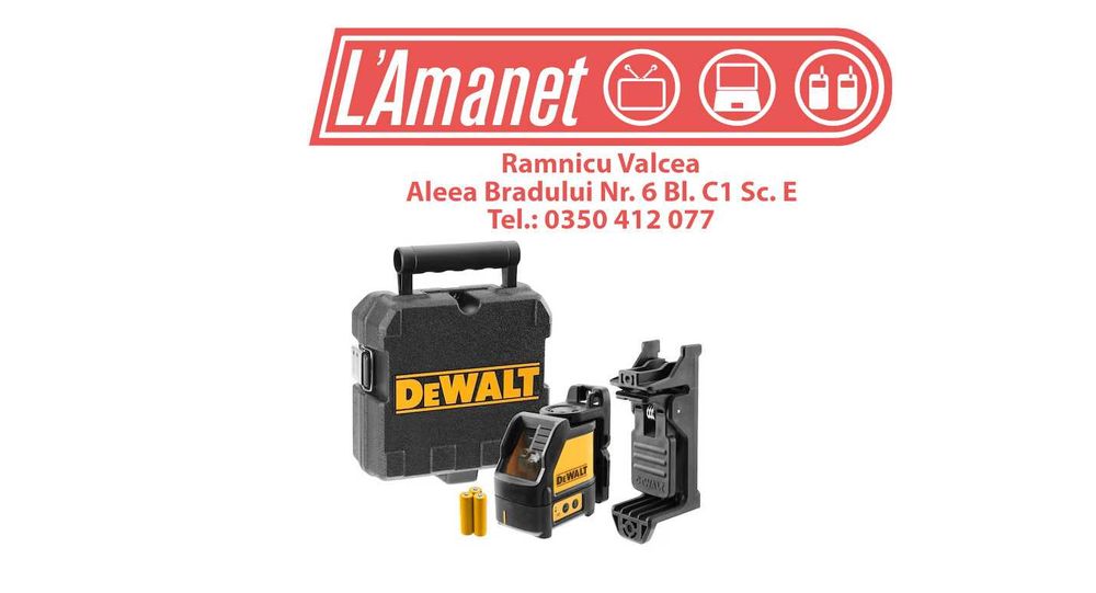 Nivela cu laser in cruce DEWALT DW088CG Raza 20m Cutie Transport
