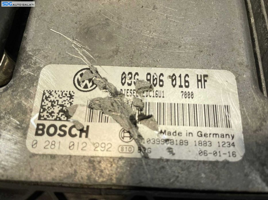 Kit Pornire ECU Calculator Motor Cip Cheie Ceas Bord Imobilizator Skoda Octavia 2 2.0 TDI BKD 2004 - 2008 Cod 03G906016HF 0281012292 [2729X] [2730X]