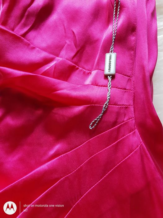 Rochie Philosophy by Alberta Ferretti, din matase naturala, fucsia