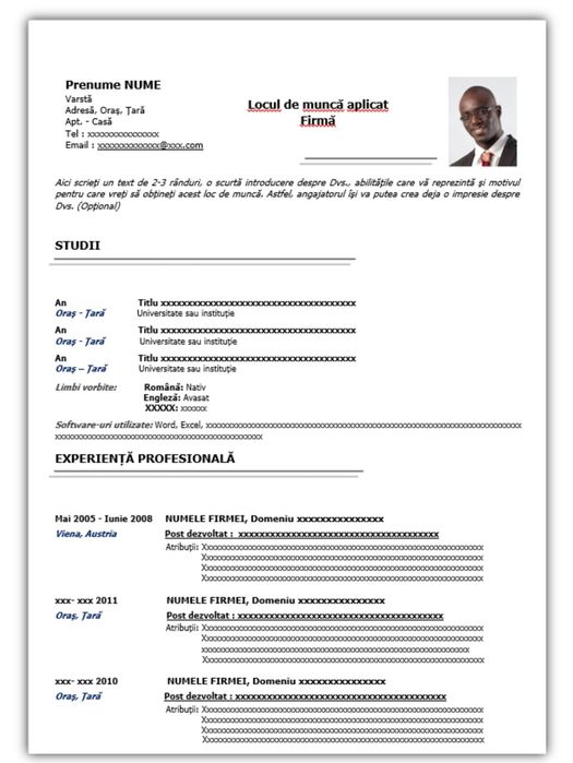 Realizez CV PROFESIONAL de la 15.99