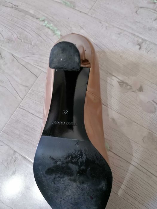 Pantofi piele nude perlat, 39