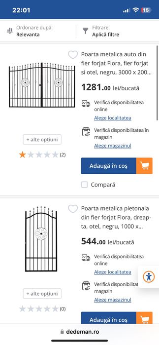 Poartă flora fier forjat