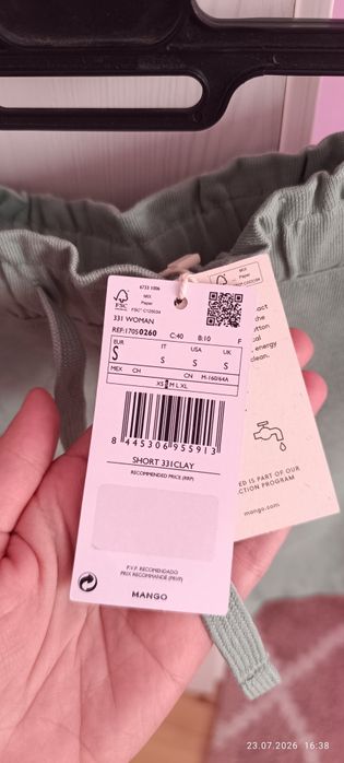 Pantaloni scurți dama Mango, culoare mentă, mărimea S, noi cu eticheta