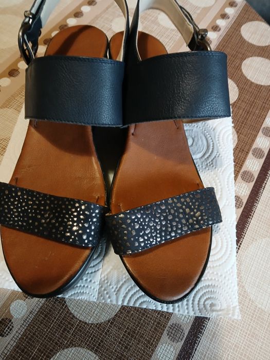 Дамски сандали на платформа- естествена кожа