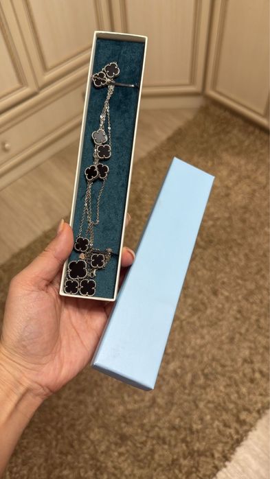 Набор серебро (браслет, колье, серьги, кольцо)