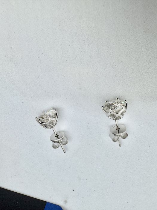 Сребърни обеци с мойсанит (Диамант) 1 карат