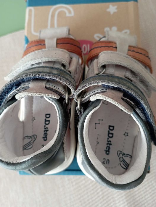 Sandale primii pași DD Step, Gri, piele naturală, mărimea 20