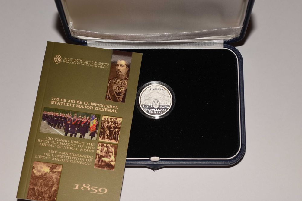 Monedă argint BNR -  înfiinţarea Statului Major General al Armatei