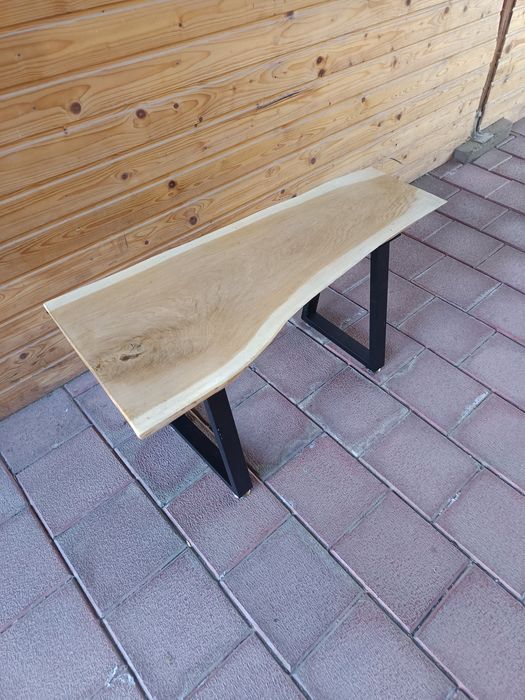 Banca hol , cuier blat stejar și picioare metalice reglabile