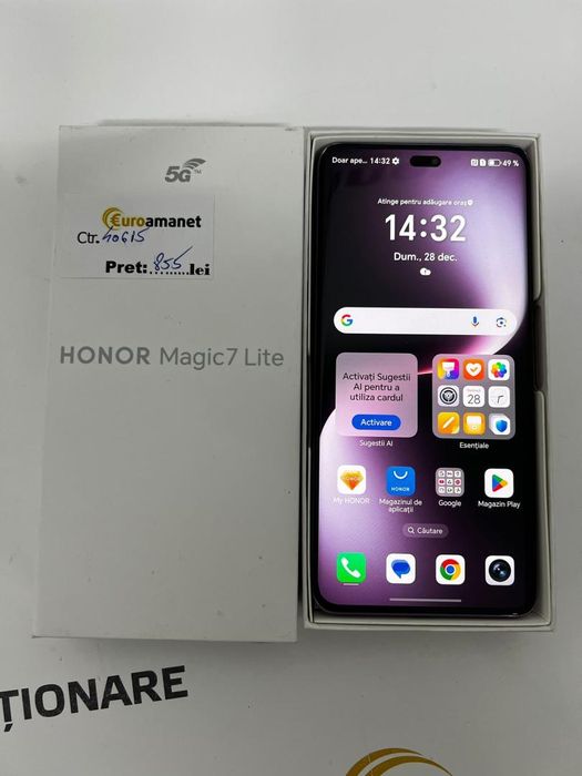 Telefon mobil HONOR Magic7 Lite, Dual SIM, 8GB RAM, 256GB -I-
