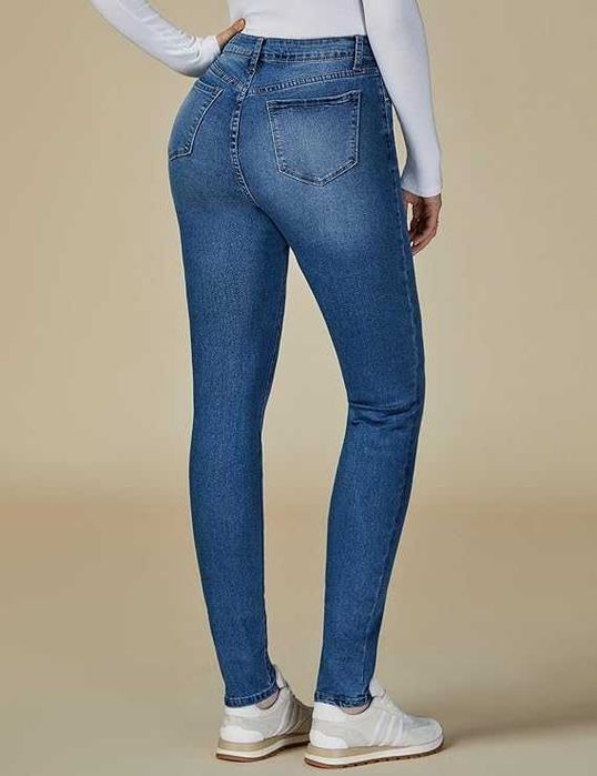 Blugi dama skinny talie inalta stretch jeggings slim fit modelator denim casual modern