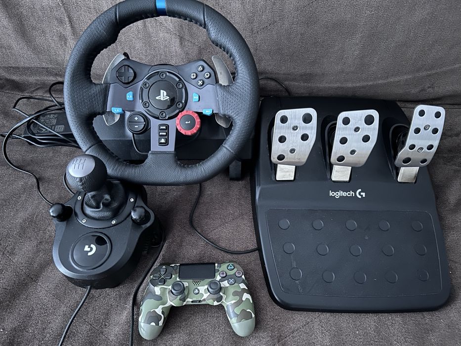 Set Volan + pedale, schimbator Logitech G29 si controller PS4 Dual Shock Army