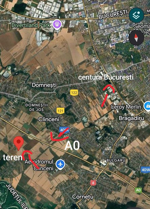 Vând teren Clinceni 500 mp intravilan