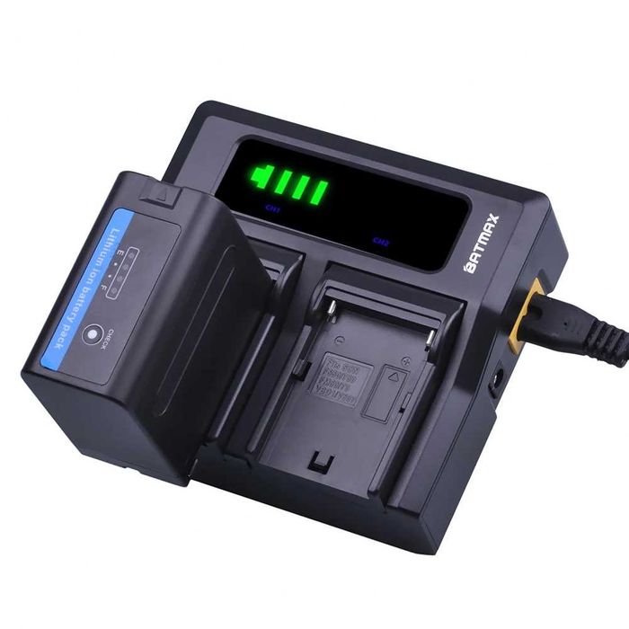 Set 2 acumulatori NP F960 F970 7200mAh + incarcator dublu pt SONY NP-F