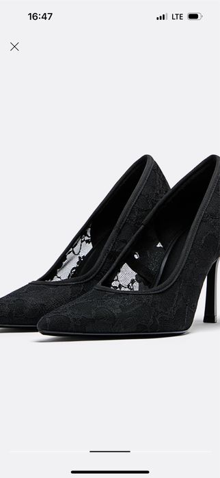 Елегантни дамски токчета с дантела – размер 40