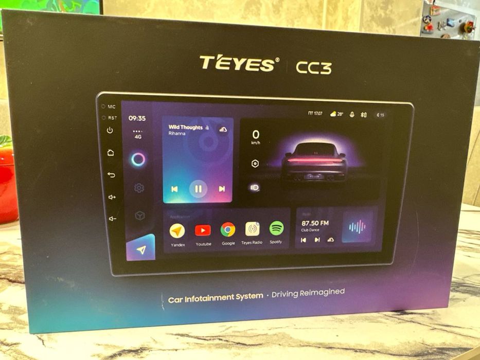 Монитор Teyes CC3 4+64 для Кaptiva 1.2.3 с штеки и рамками.