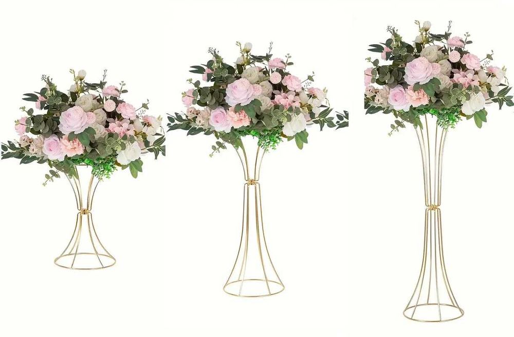 Suporti flori metalici aurii nunta mese, intrare sala(vand inchiiriez)