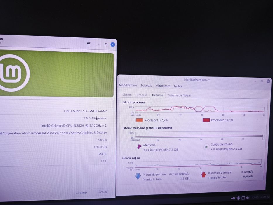 Intel NUC DFYK2820, intel 2,1ghz, 8 gbddr3, ssd120gb - linux mint 22,3