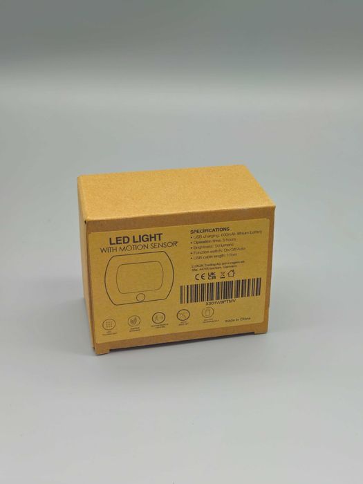 Комплект 2 броя LED нощни лампи с датчик за движение, USB зареждане