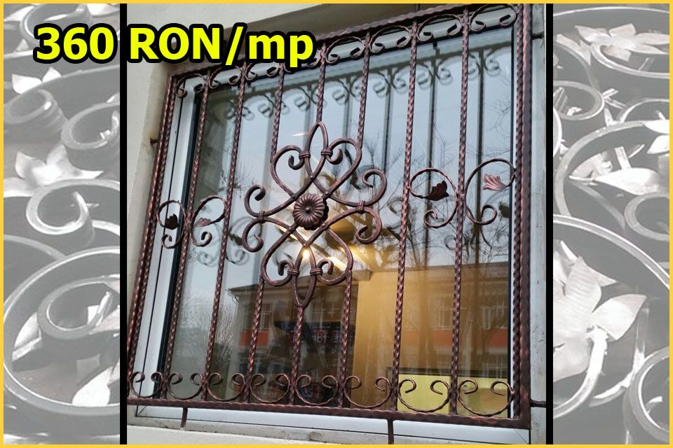Grilaje geam din fier forjat