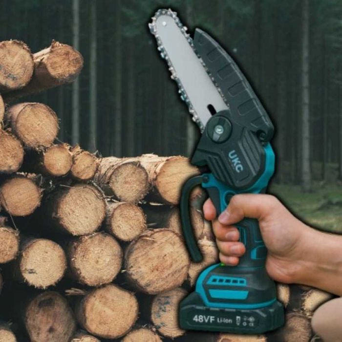 Акумулаторна резачка за клони UKC 15см шина + 2 батерии и 2 вериги