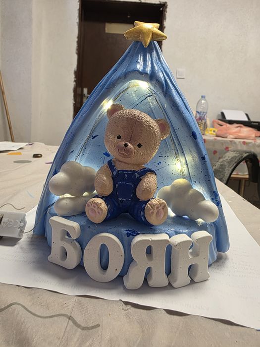 Детска лампа с мече