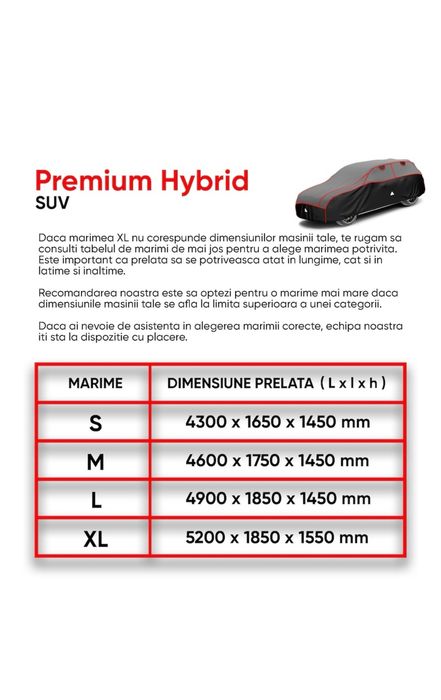 Prelată auto antigrindină Premium  Nouă