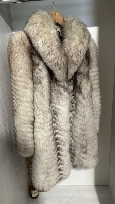 Винтажная шуба натуральный песец сибирский