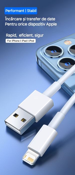 Cablu Apple încărcare+transfer date Ultra Fast Charge. Upgrade Platină