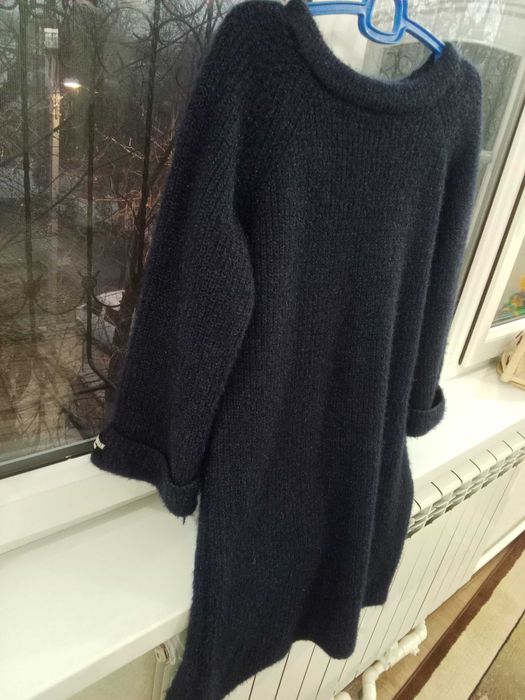 Ayollar qzlar UN modniy angorka tunika to'q ko'k