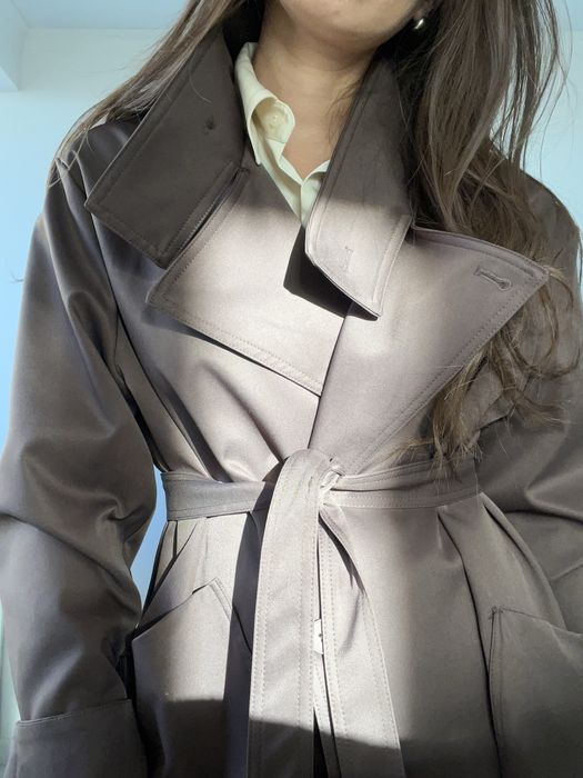 Тренч с подкладом в шоколадном цвете