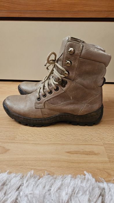 Зимни кубинки, ест.кожа, бежови, 39 номер