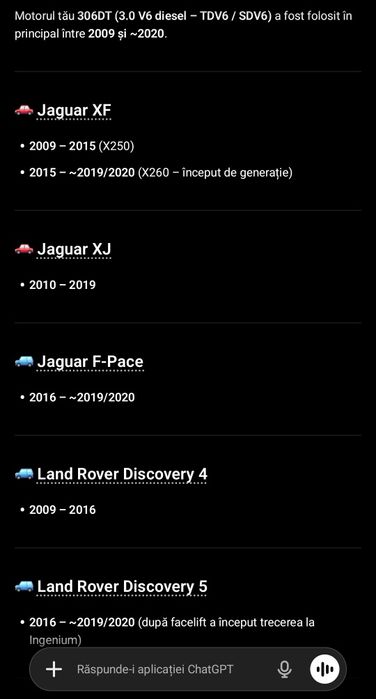 Motor 3.0D 306DT Jaguar XF, XJ, F-Pace    Land Rover Discovery 4,5    Range Rover Vogue, Sport Velar